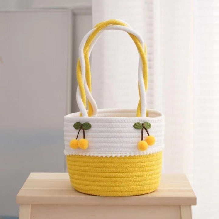 Ladies Playful Storage Basket with Pom-Pom Decoration Stornfield
