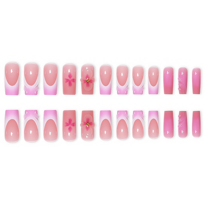 Floral Decorative Press-On Nails with 3D Accents Stornfield
