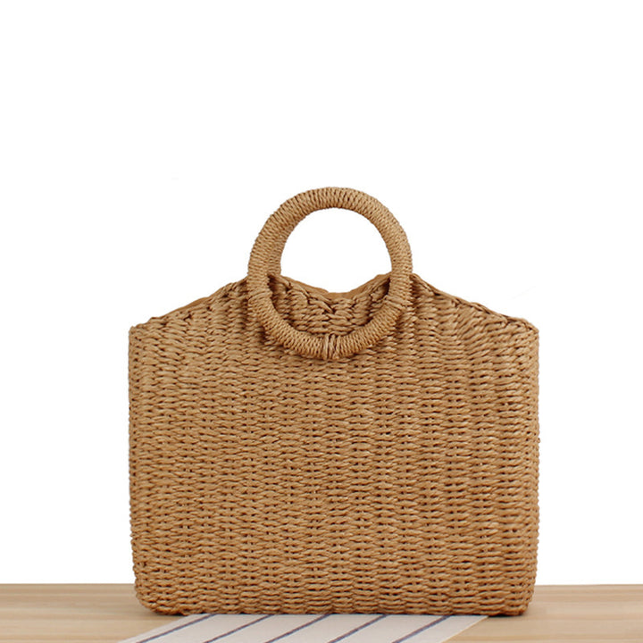 Braided beach bag with round handles Stornfield