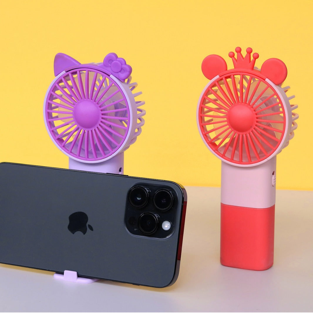 Unisex Portable Hand Fan in Playful Cat Design Stornfield