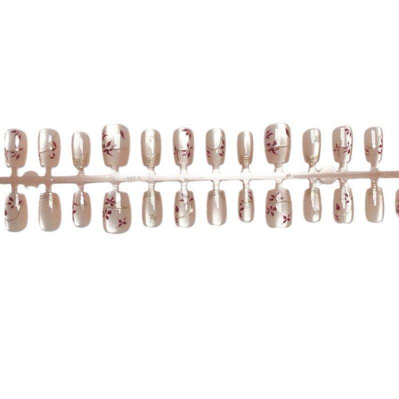 Artistic Floral Press-On Nails Set Stornfield