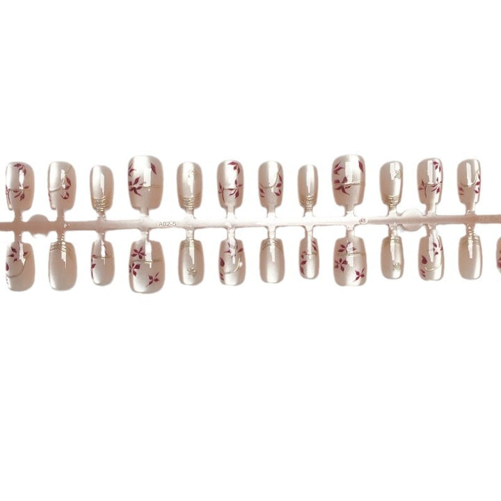 Artistic Floral Press-On Nails Set Stornfield