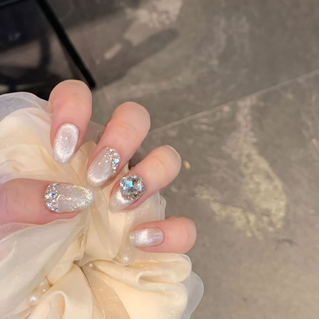 Luxury Gemstone Embellished Press-On Nail Art Stornfield