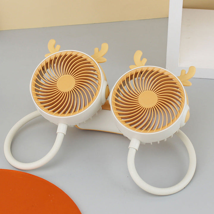 Ladies Portable Neck Fan with Flexible Mount and Dual Fan System Stornfield