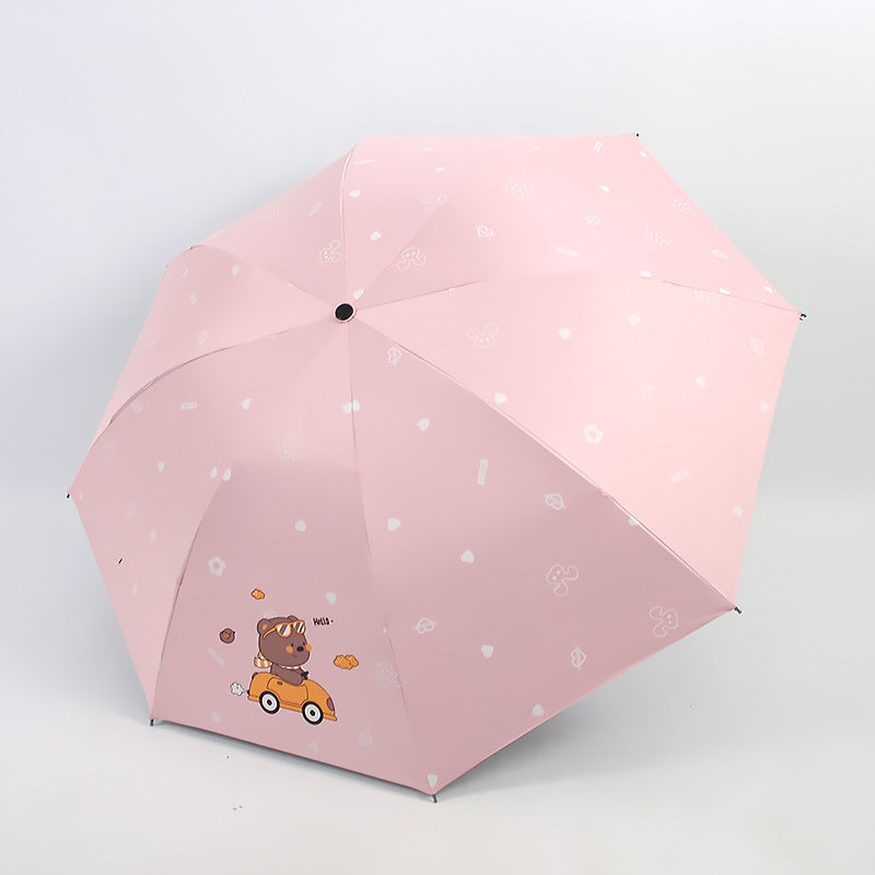 Women’s Folding Umbrella with Playful Animal Design Stornfield