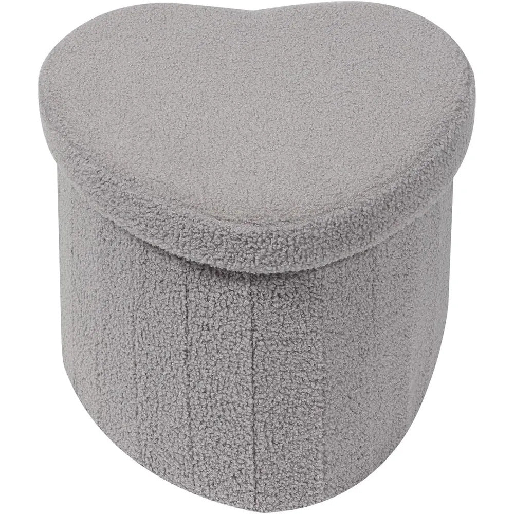 Heart-Shaped Plush Storage Ottoman Stornfield