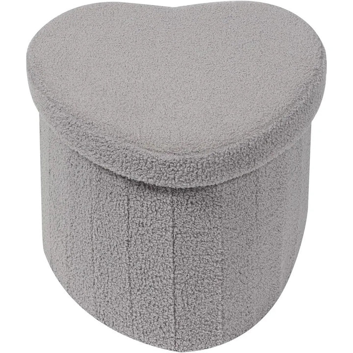 Heart-Shaped Plush Storage Ottoman Stornfield