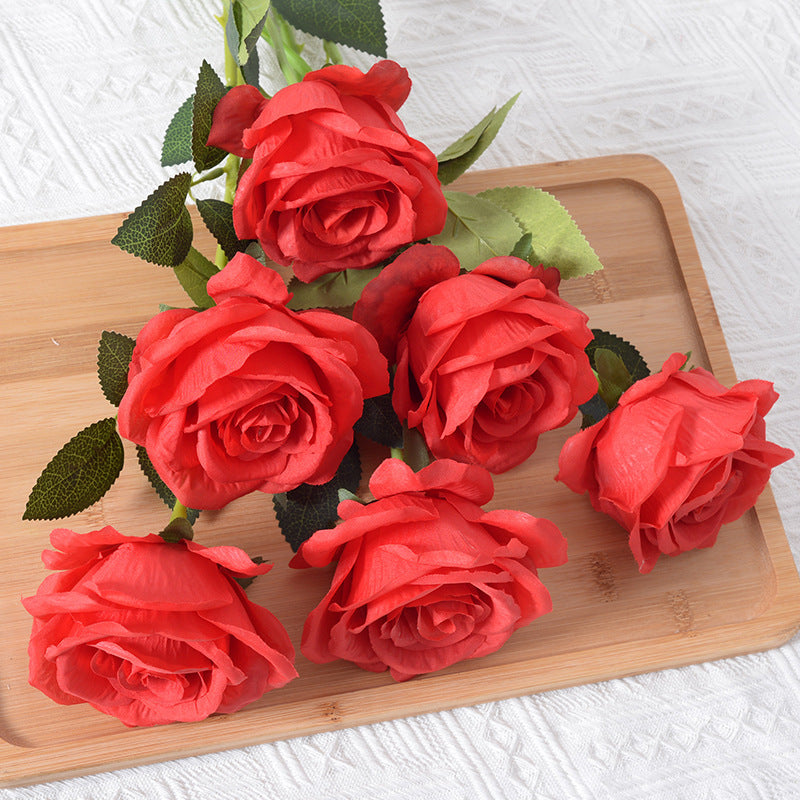 Realistic Fabric Rose Stem Decoration
