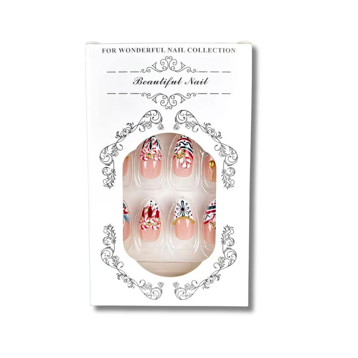Artistic Decorative Press-On Nail Design