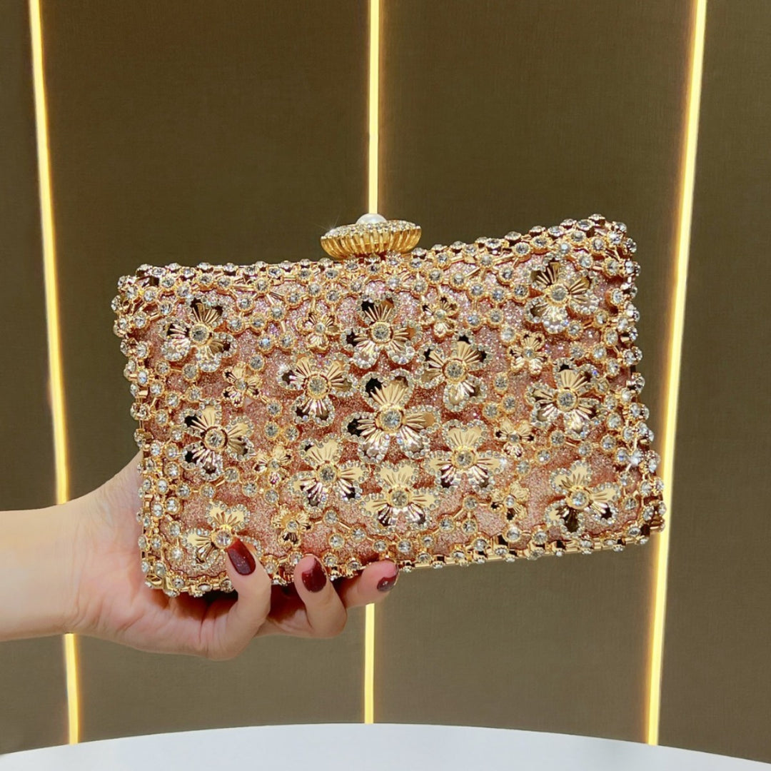 Floral Appliqué Evening Clutch