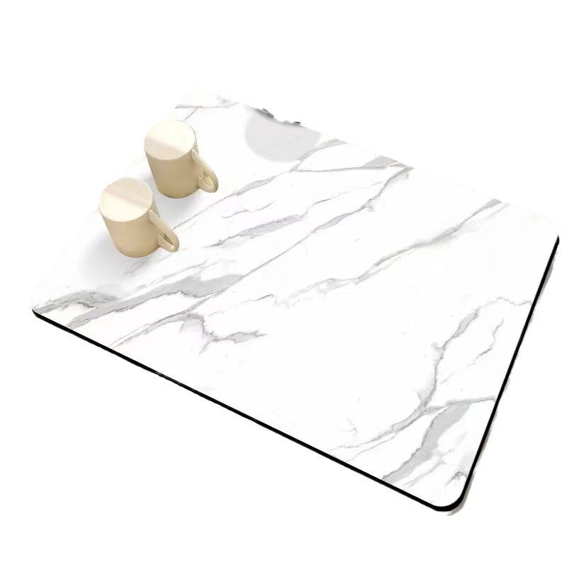 Marble-Inspired Kitchen Counter Mat Stornfield