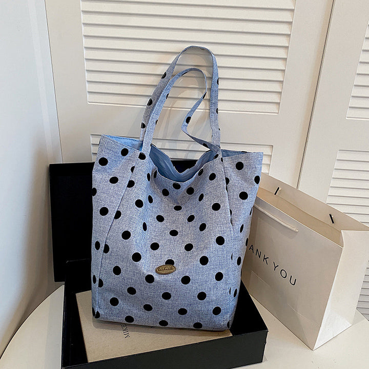 Spacious Polka Dot Tote Bag