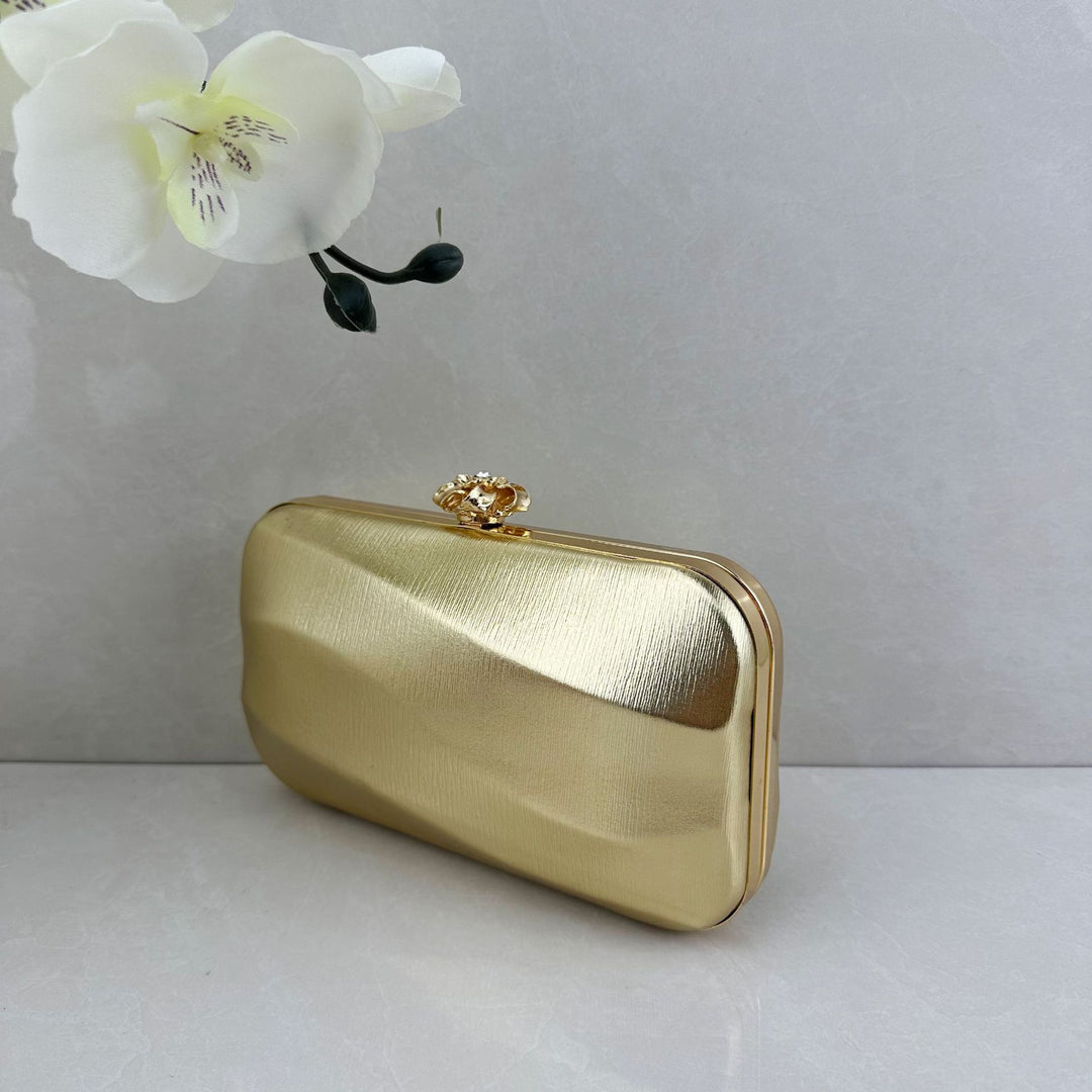 Textured Metallic Evening Clutch