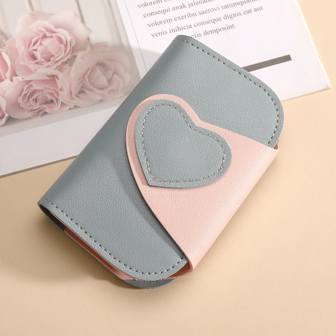 Heart-Embellished Mini Wallet