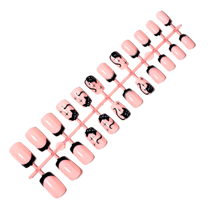 Decorative Cat-Themed Press-On Nail Set Stornfield