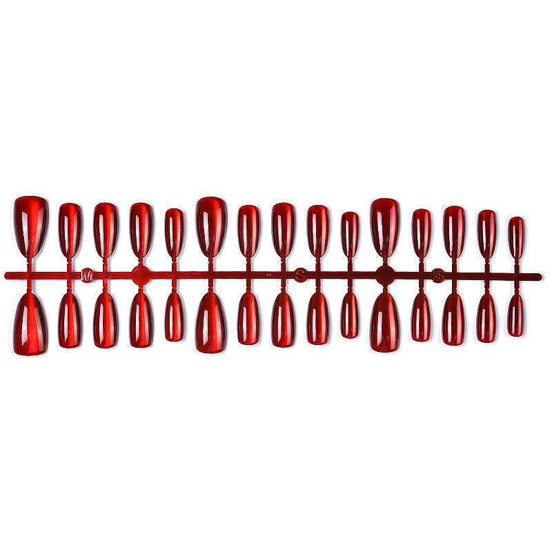 Glossy Coffin-Shaped Press-On Nails