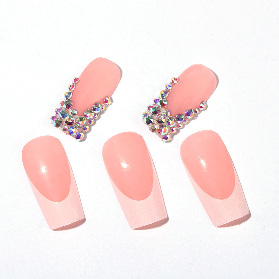 Stylish nail extensions with glitter design Stornfield
