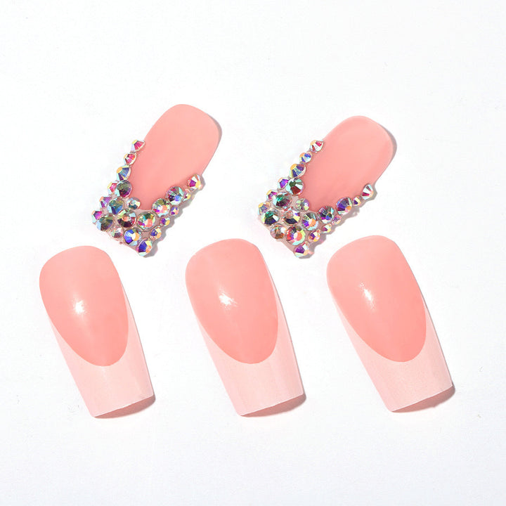 Stylish nail extensions with glitter design Stornfield