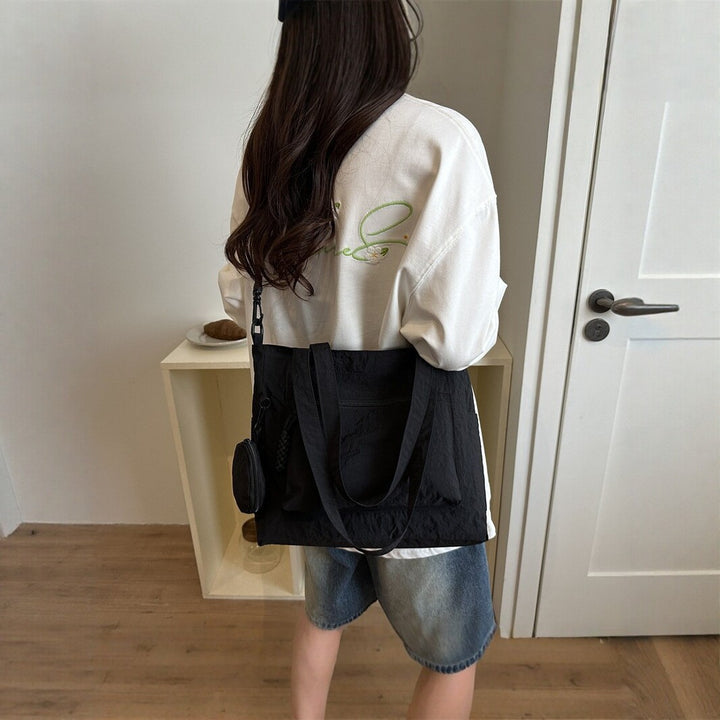 Versatile Canvas Tote Bag with Zipper Pockets