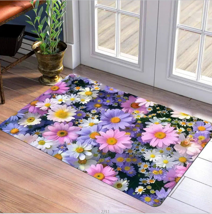 Decorative Floral Area Mat Stornfield