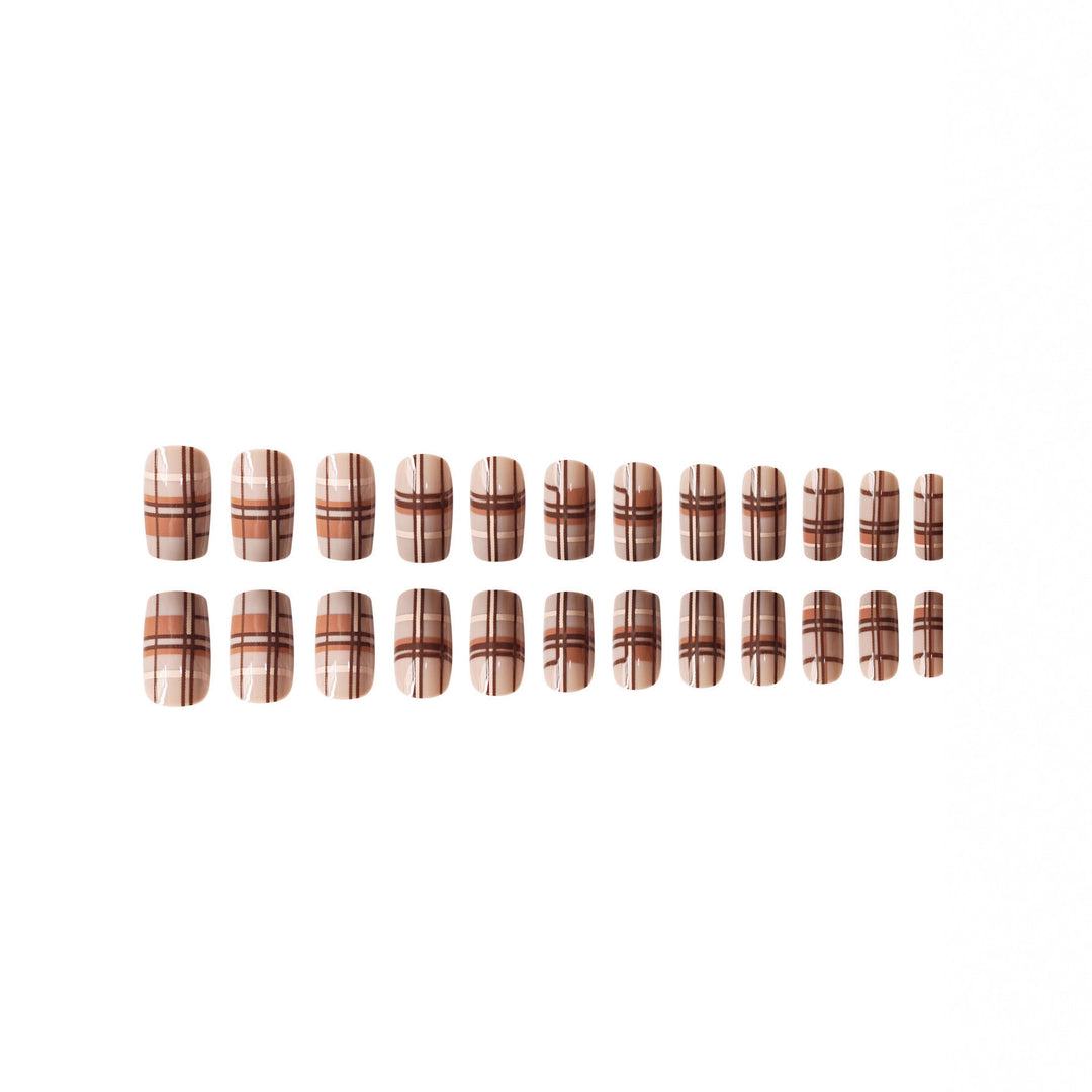 Stylish Plaid Press-On Nail Set Stornfield