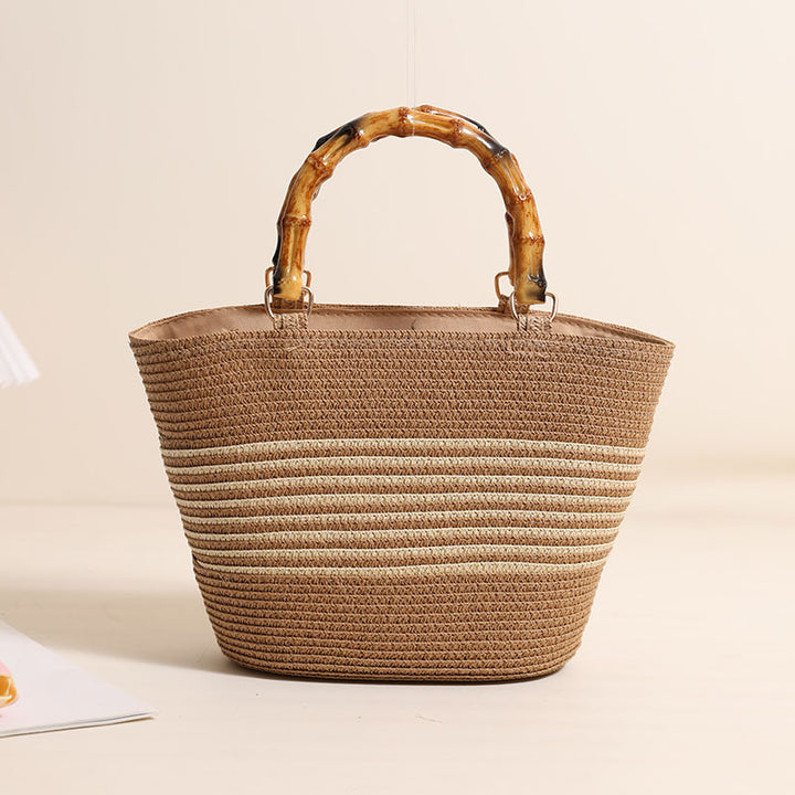 Elegant Bast bag with bamboo handles Stornfield