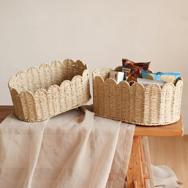 Handcrafted basket with wavy edge Stornfield