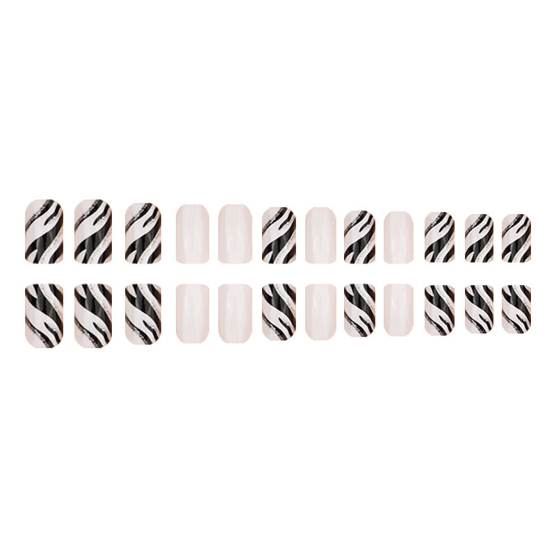 Zebra Striped Nail Art Extensions Stornfield