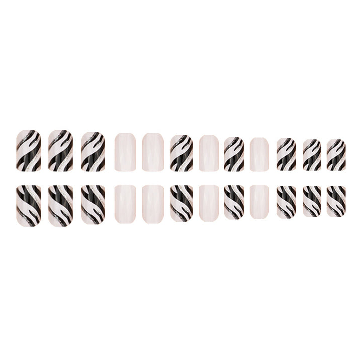 Zebra Striped Nail Art Extensions Stornfield