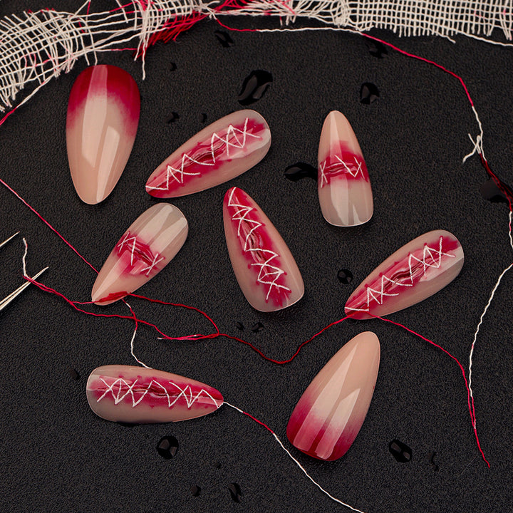 Artful Nail Extensions in Elegant Ombre Style with Art Motif Stornfield