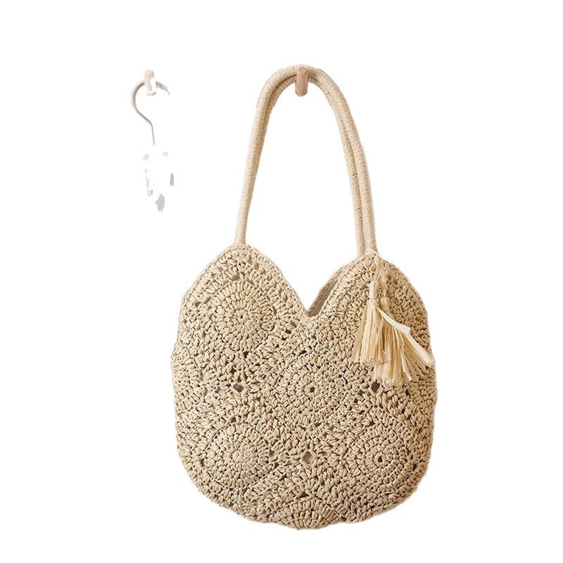 Handmade straw bag with structured design Stornfield