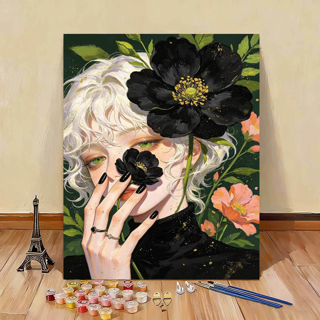 Artistic Floral Portrait Canvas Art Stornfield