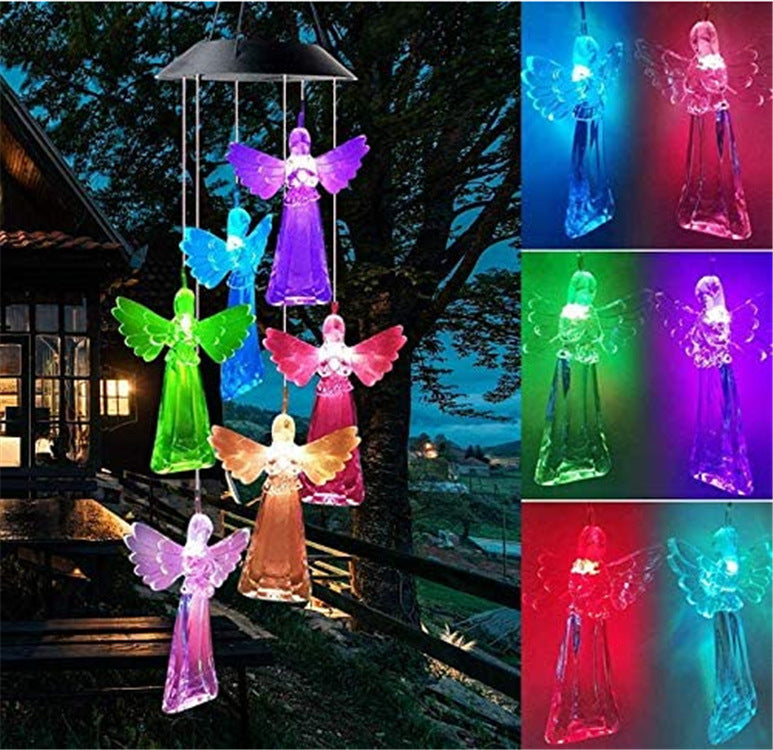 LED Solar Butterfly Wind Chime Garden Hanging Light Stornfield