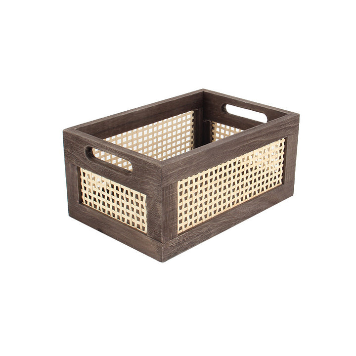 Practical storage basket made of wood