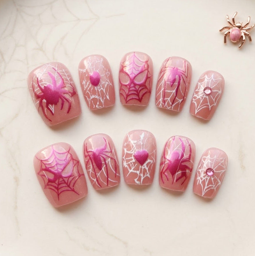Spider Web Design Press-On Nail Set
