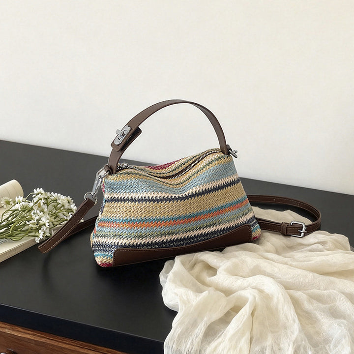 Stylish Striped Woven Handbag
