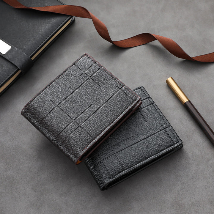 Textured Bi-Fold Leather Wallet Stornfield