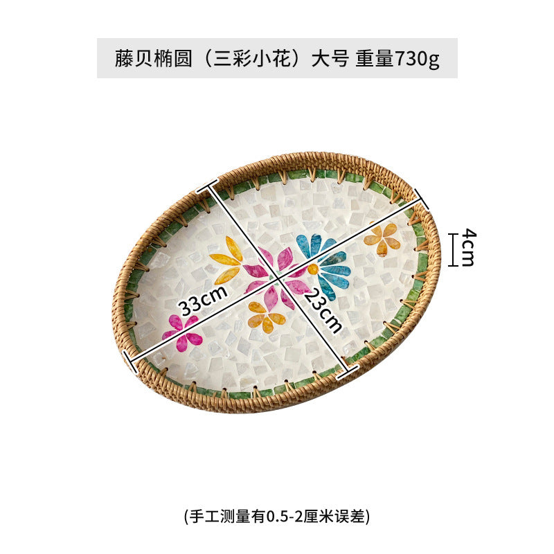 Ladies Elegant Serving Plate Set made of handwoven natural material Stornfield