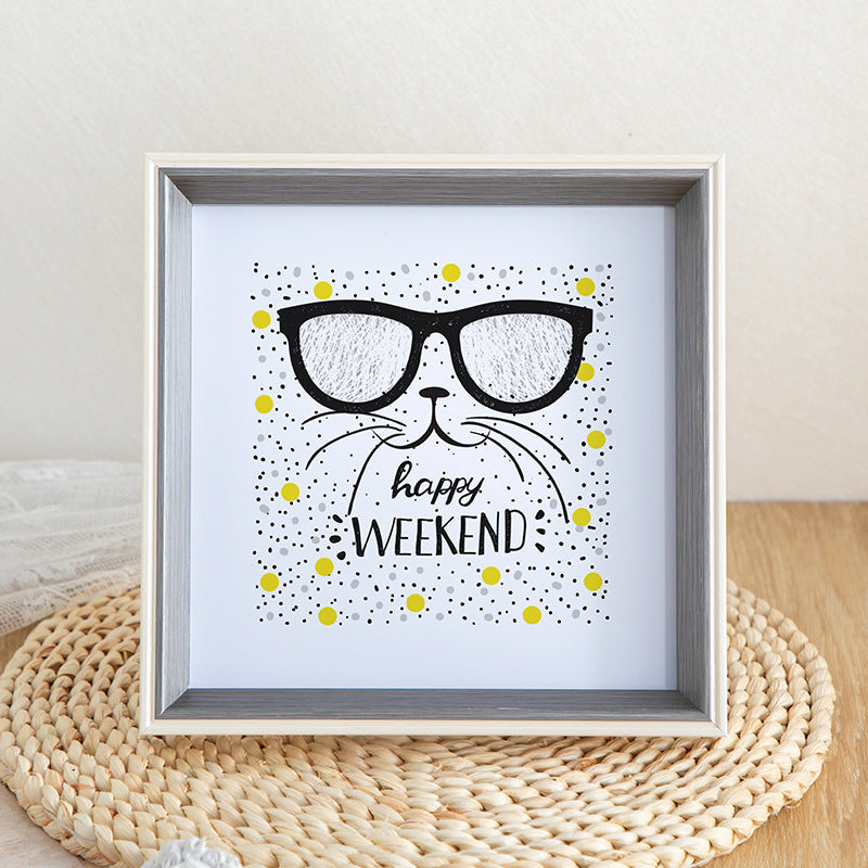Cute Cat-Themed Decorative Wall Art Frame