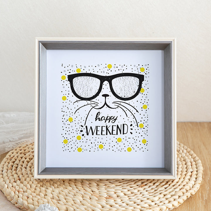 Cute Cat-Themed Decorative Wall Art Frame