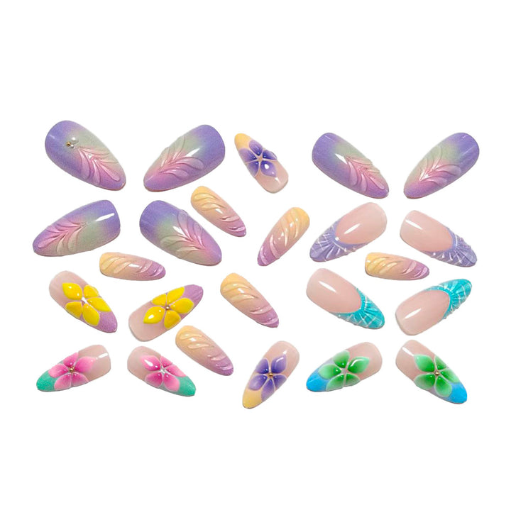 Artificial nails with striking 3D flower design Stornfield