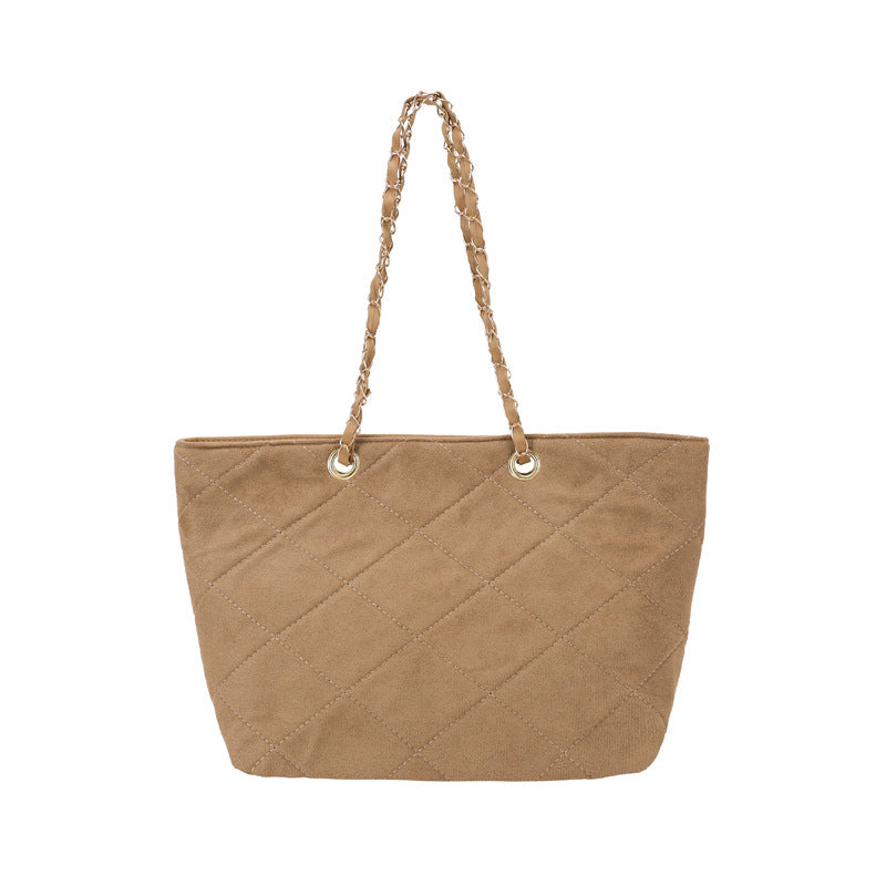 WoQuilted Suede Shopping Tote Stornfield