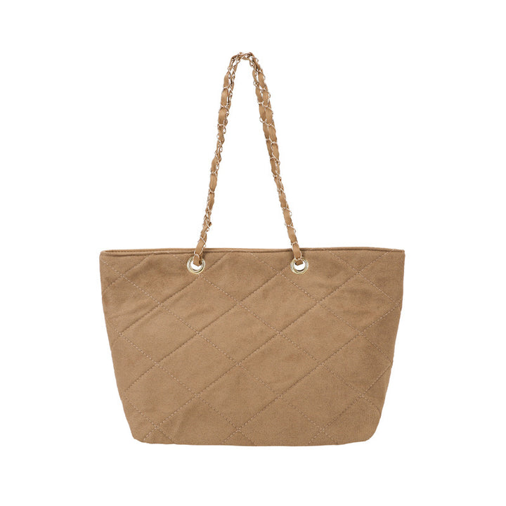 WoQuilted Suede Shopping Tote Stornfield