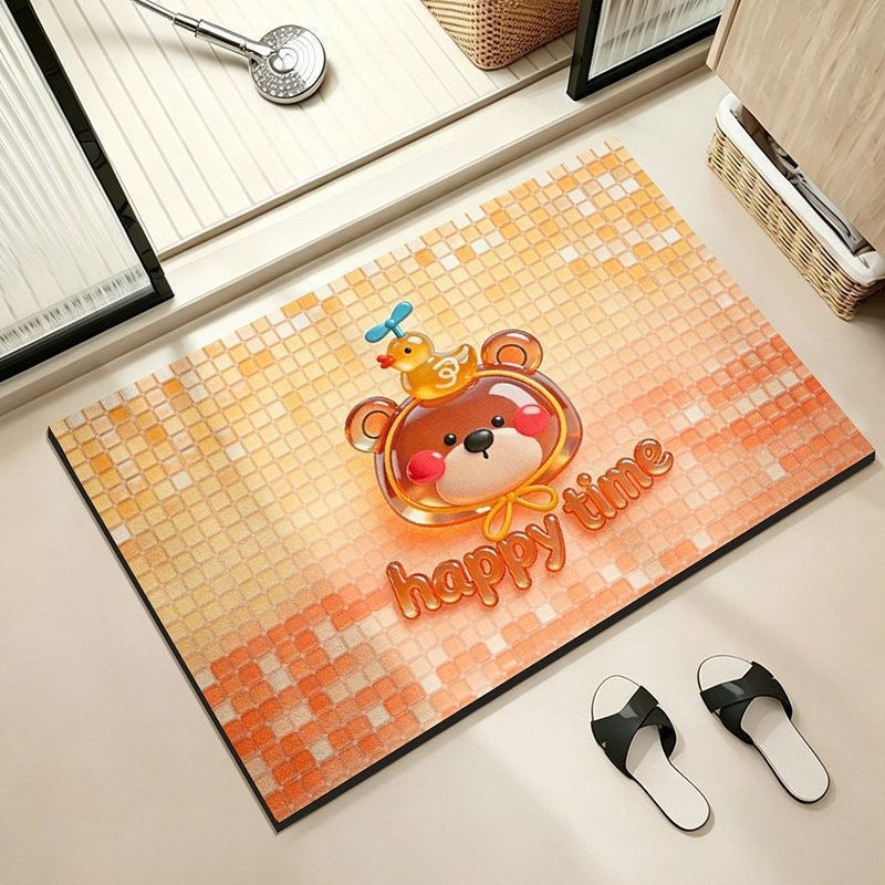 Playful Dog-Themed Bathroom Mat