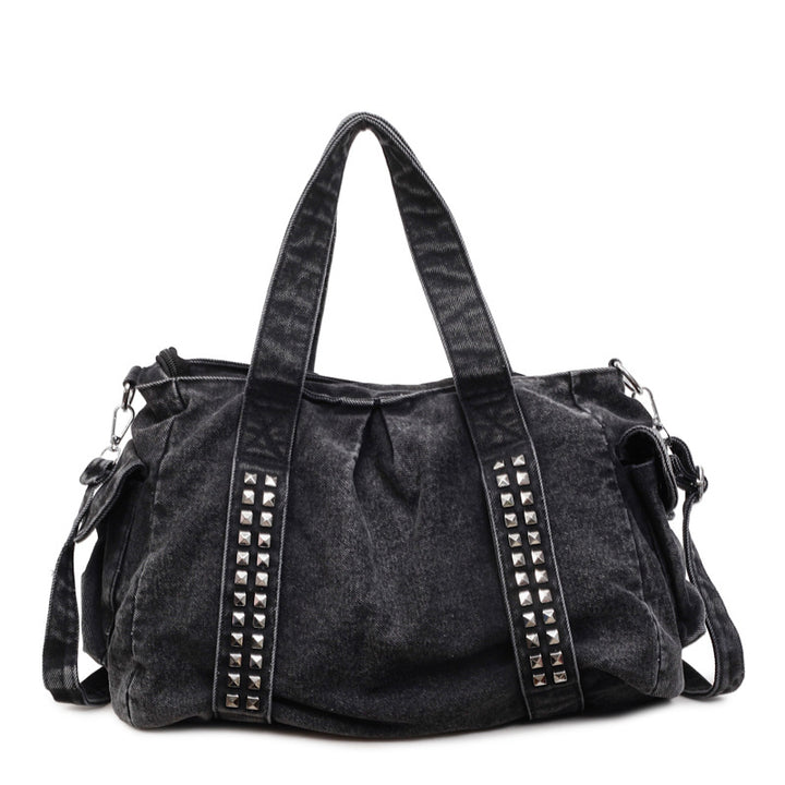 Distressed Denim Weekender Bag