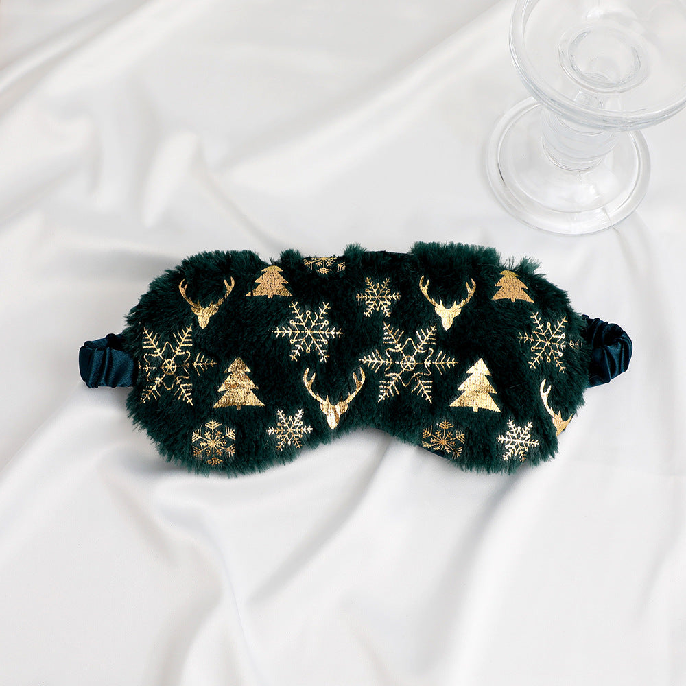Unisex soft eye mask made of faux fur with festive motif embossing Stornfield