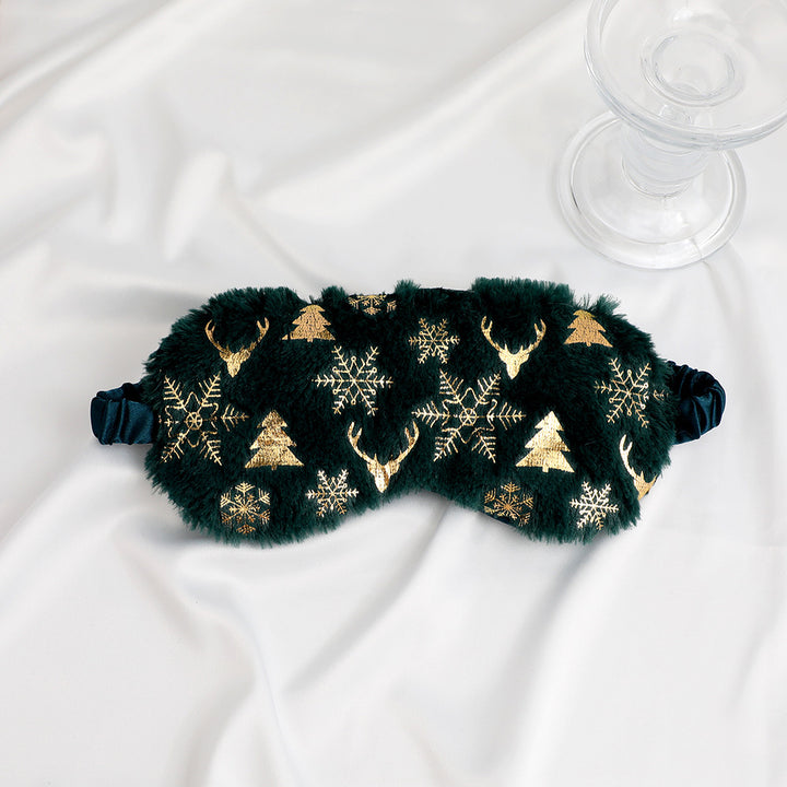Unisex soft eye mask made of faux fur with festive motif embossing Stornfield