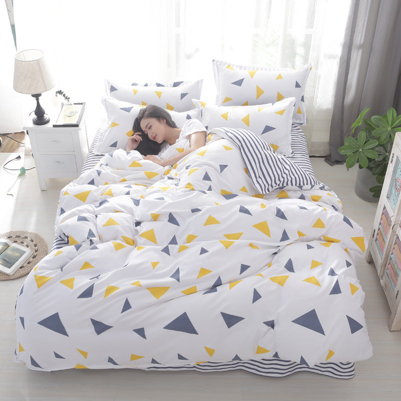 Modern Grid Pattern Comforter Set