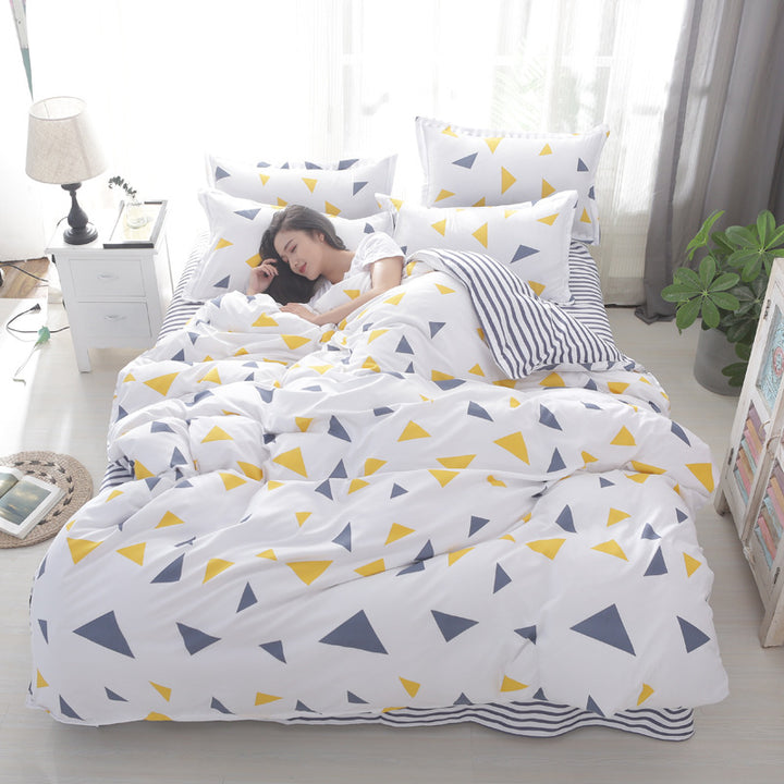 Modern Grid Pattern Comforter Set
