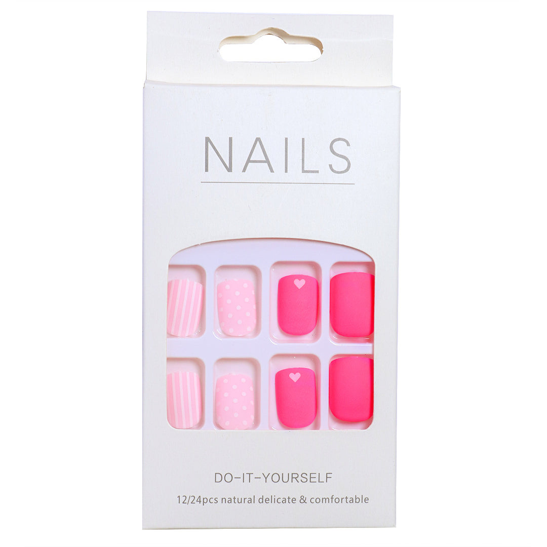 Artistic Press-On Nail Set with Charming Patterns Stornfield